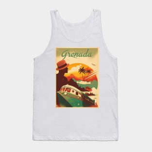 Grenada Vintage Travel Art Poster Tank Top